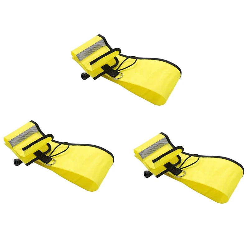 

3 Pcs 1M Scuba Diving Inflatable SMB Surface Signal Marker Buoy Visibility Float Signal Tube Sausage,Yellow