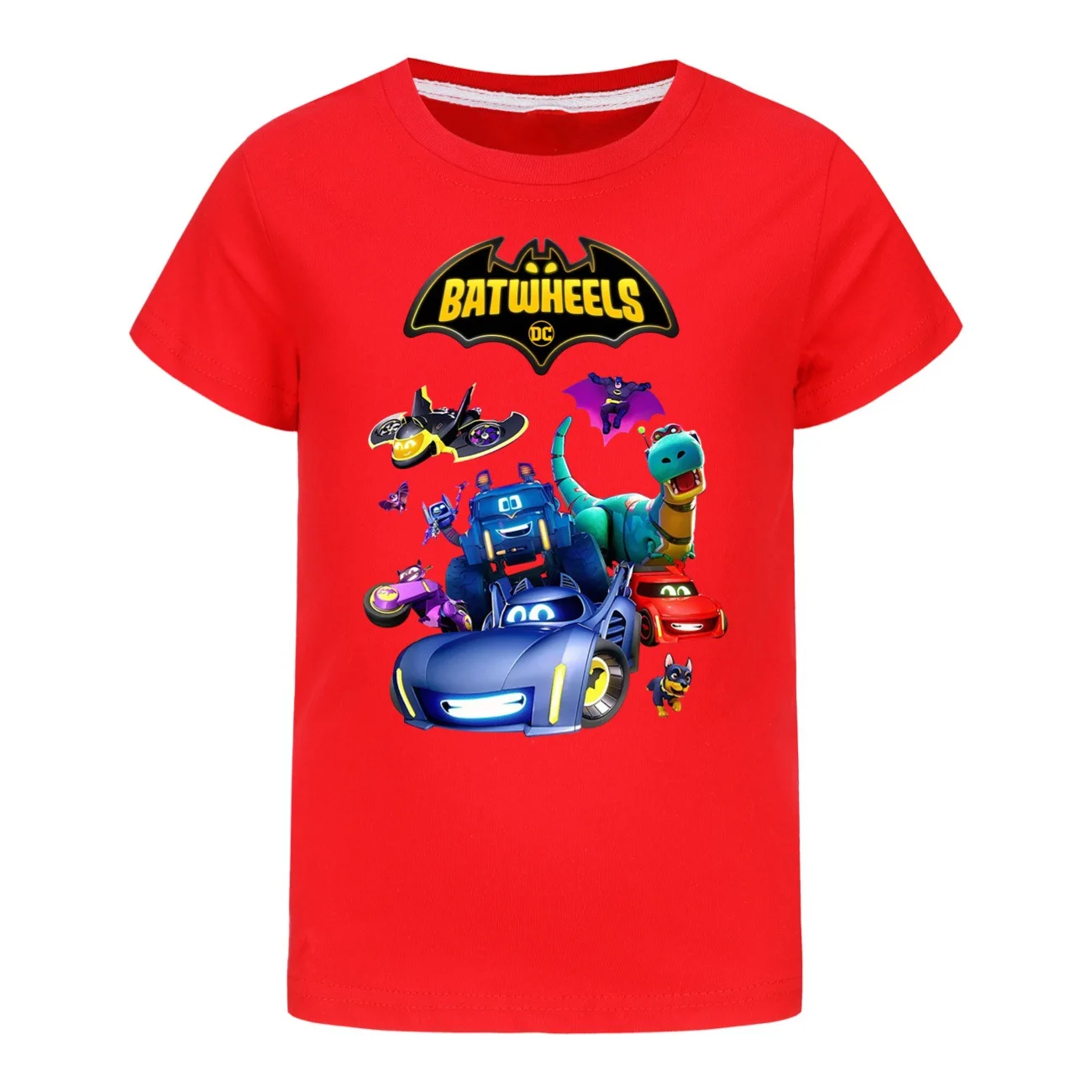 Funny Batwheels Short Sleeve Kids Clothing T-Shirts Summer Children Tops Cartoon Casual Tees Cotton Boys Girls Clothes3057 4