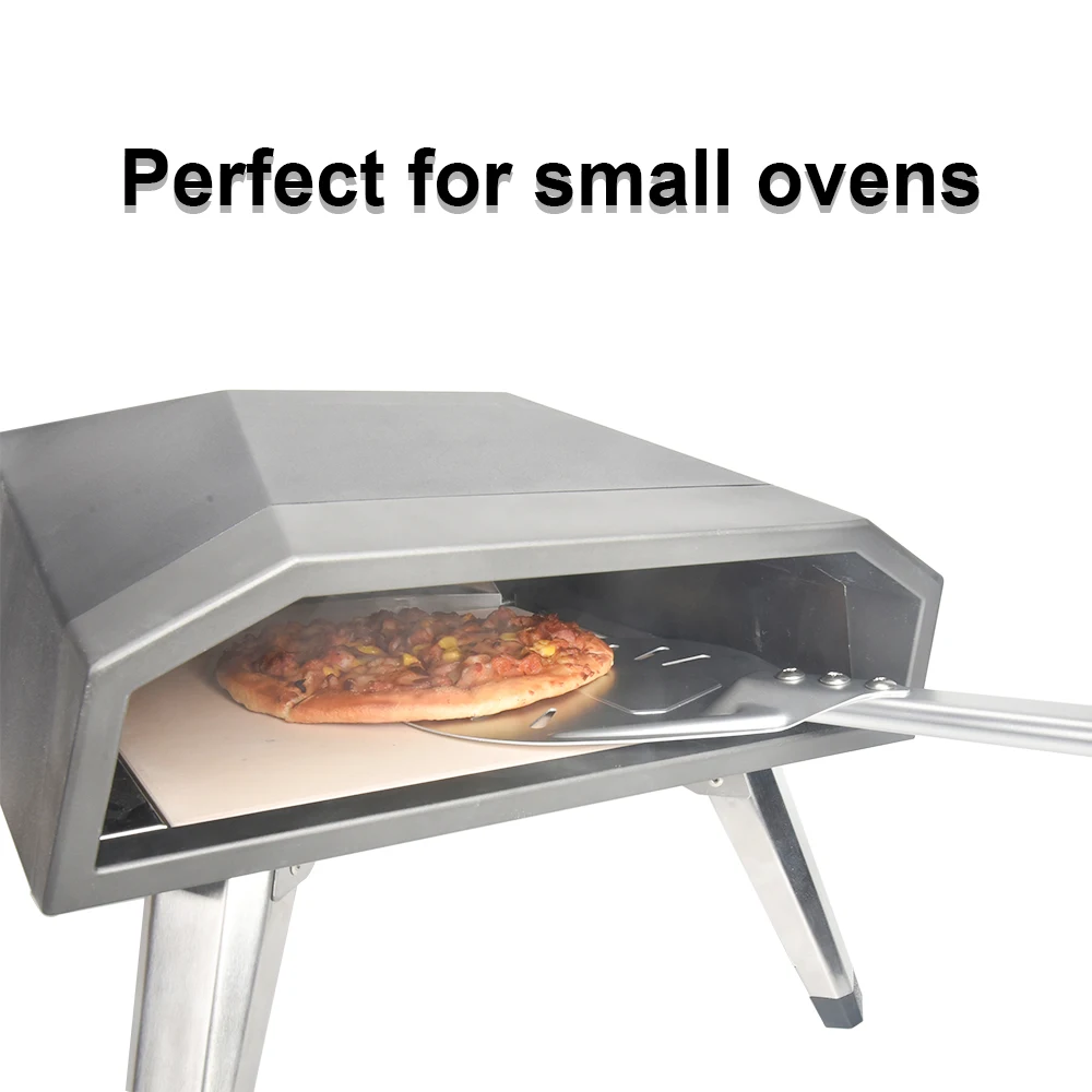 7/8/9 Inch Perforated Pizza Turning Peel Pizza Shovel Aluminum Peel Non-Slip Handle Paddle Short Tool