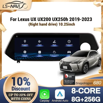 10,25 "con volante a la derecha para Lexus UX UX200 UX250h 2019-2023 Radio de coche inalámbrico CarPlay Multimedia pantalla Snapdragon 680 1