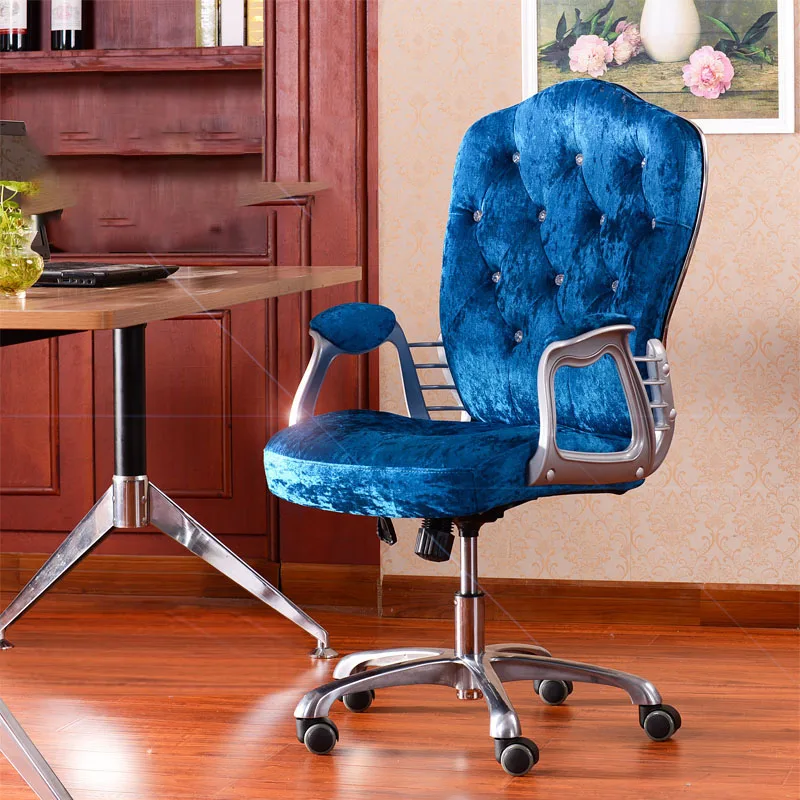 Wheels Glides Office Chair Swivel Luxury Velvet Height Extender Office Chairs Mobile Home Sillas De Oficina Hotel Furniture height extender gaming chair comfort back cushion home mobile office chairs wheels glides sillas de oficina hotel furniture