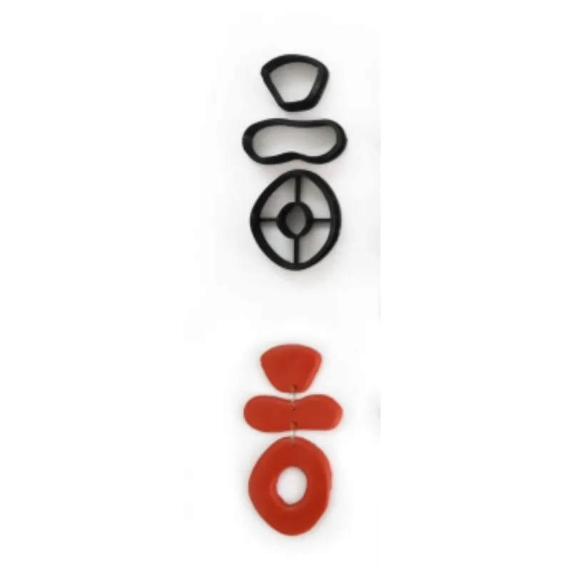 Organic Clay Cutter Set Pebble Dangle Earring Polymer Clay Cutter Round Abstract Cutter polymer clay cutter