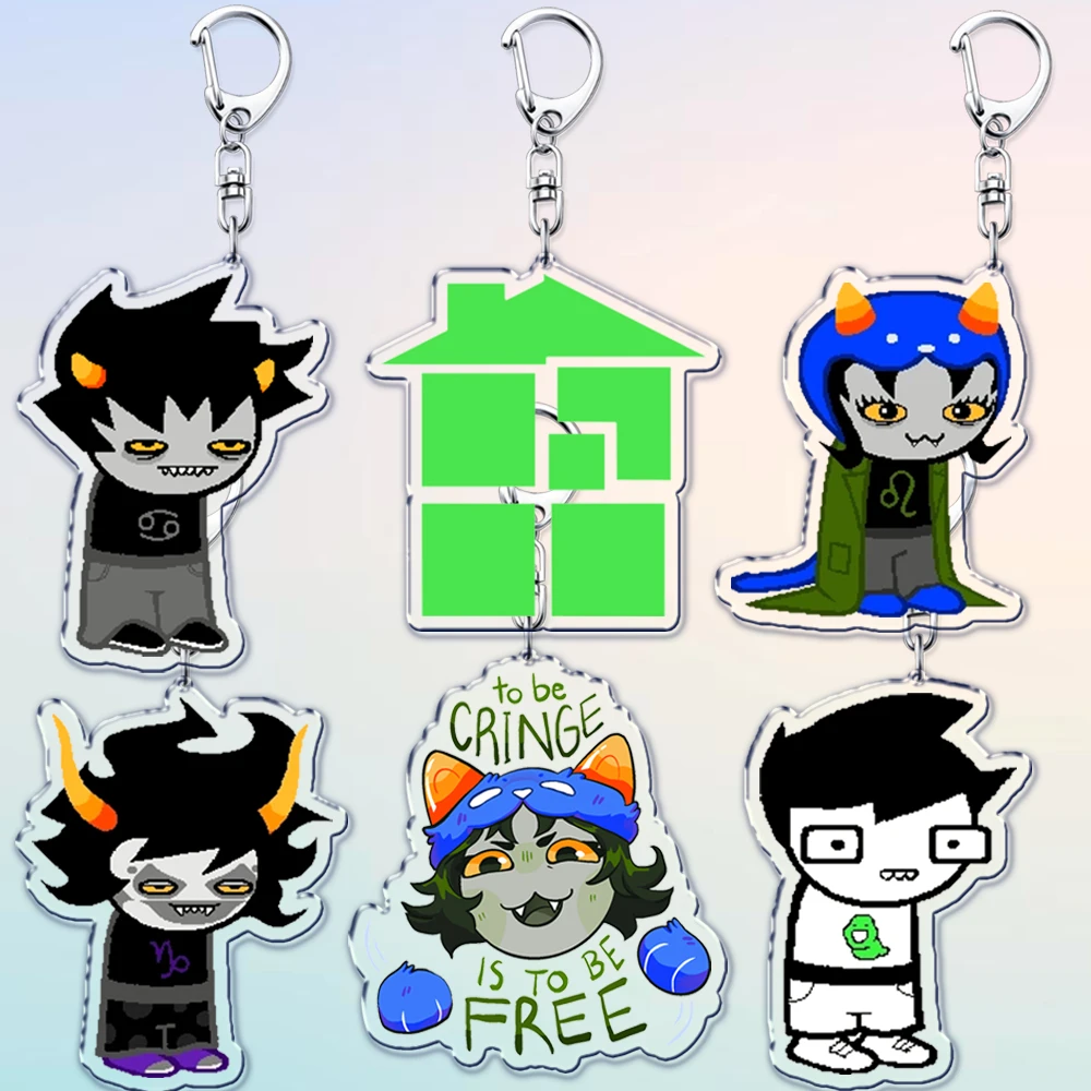 Popular Game Keychains for Accessories Jewelry Dave Strider Karkat Vantas John Egbert Rose Lalonde Keyrings Fans Friends Gifts