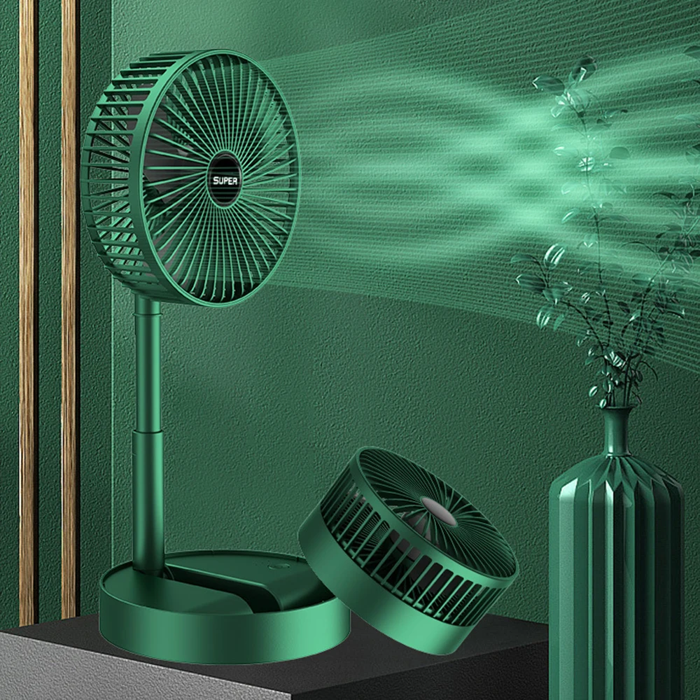 

Mini 2 In 1 Folding Desktop Fan Portable Telescopic Fan USB Rechargeable 3 Gear Foldable Electric Low Noise Fan for Outdoor Home