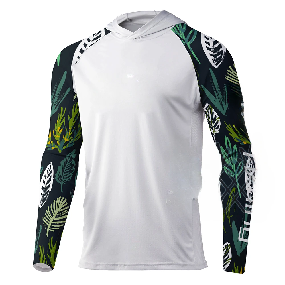 Fishing Performance Shirt White Men's Long Sleeve Fishing Shirts Sun Protection Breathable Tops Anti-UV Wear