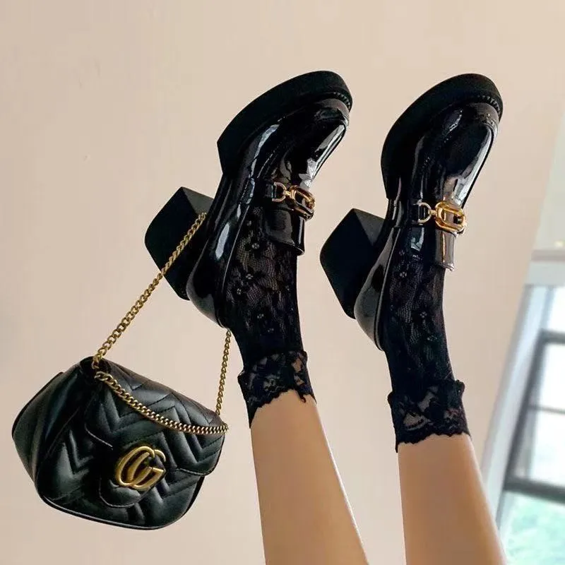 

Europe 2022 Spring New Platform Heels Shoes for Woman Fashion Mary Janes Shoes Pumps Low-top Casual Round Toe Lady Shoes Women