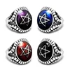 Retro Hexagonal Star Titanium Steel Epoxy Ring for Men and Women Fashion Personality Accessories Gift Vintage Mens Rings Jewelry 5