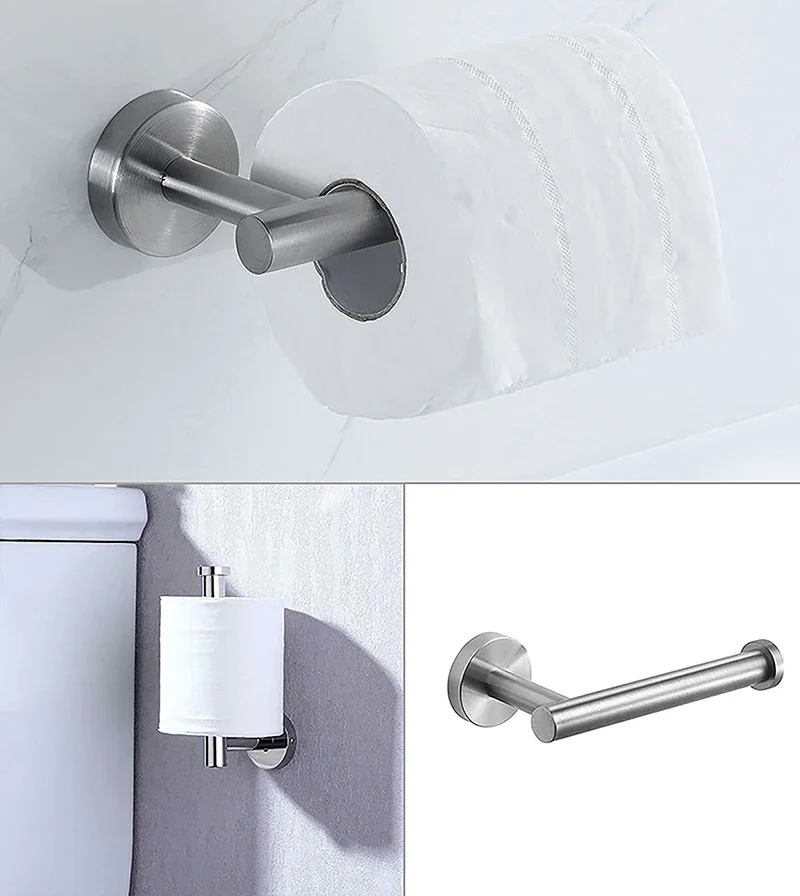 Toilet Paper Holder Stainless Steel Screw Wall Mounted Paper Towel Holder Hanging Hooks Kitchen Washroom Bathroom Hardware Set paper towel holder toilet paper holder toilet roll holder