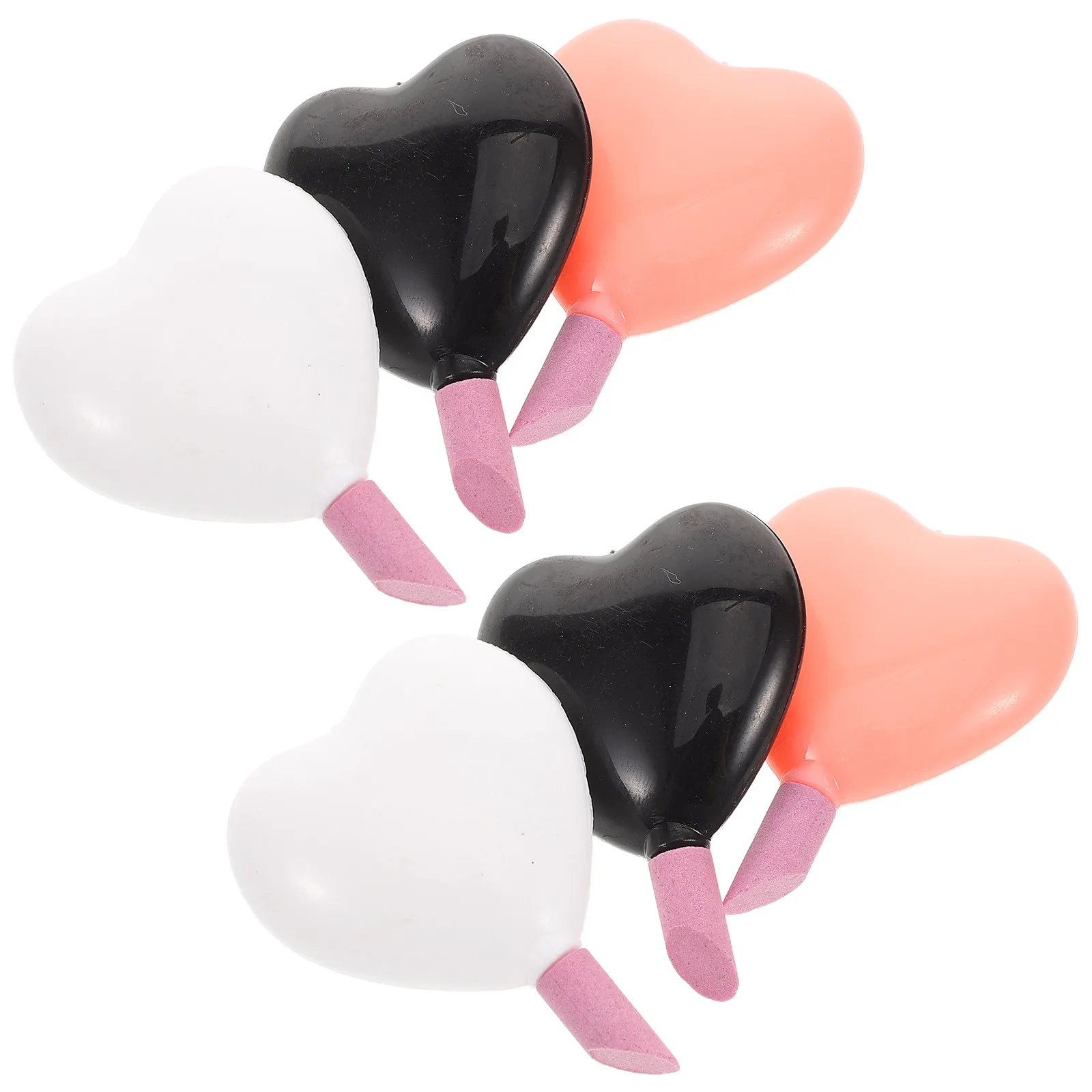 6종 세련된 하트 모양 네일 폴리쉬 리무버 및 버퍼 펜 세트 휴대용 큐티클 케어 도구 경석 매니큐어 필수품