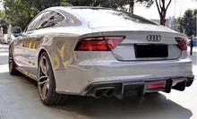  For Audi A7 S Line S7 C7 2011 2012 2013 2014 2015 Real Carbon Fiber Rear Diffuser Kit Lip Spoiler High Quality Refits Splitters 