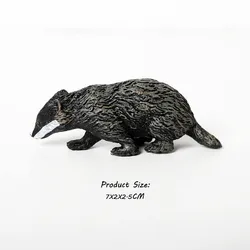 Realistic Forest Animal Figurines - Raccoon, Badger, Anteater, and Bear Educational PVC Toy Set for Kids (Badger A)