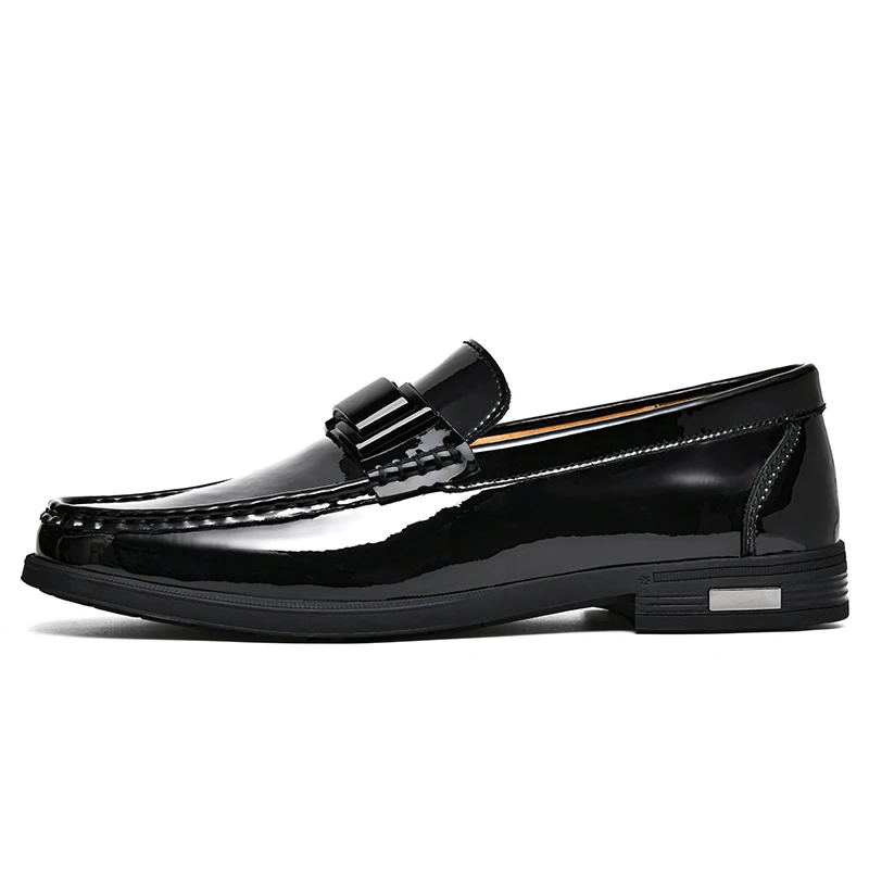 Fashion Italian Mens Casual Shoes Luxury Brand Business Leather Loafers Slip On Loafers Men Formal Wedding Dress Shoes Mocassin 5