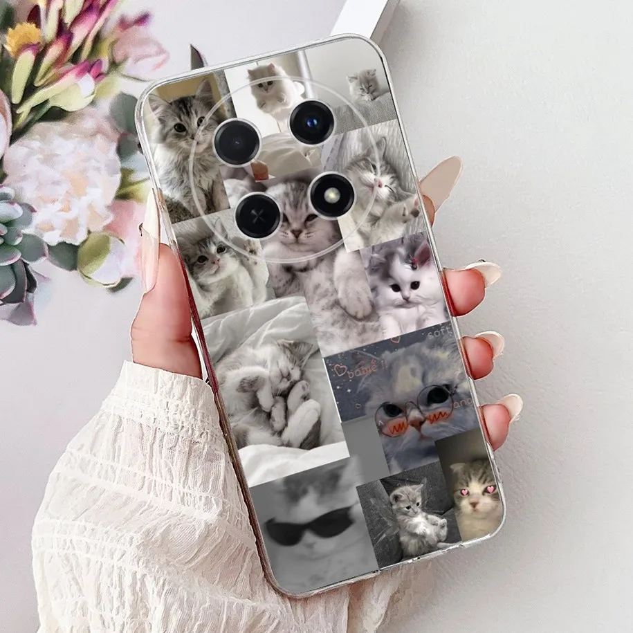 Cute Cartoon Cat Marble Soft Silicone Case - 2025 Edition