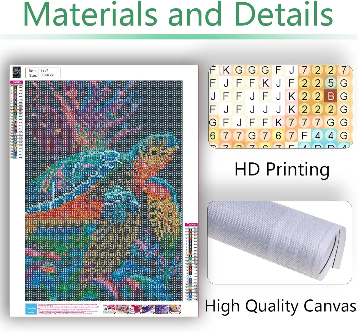 Jantabo 5D Diamond Painting Kits Completo Leone, DIY Pittura Diamante Kit Animale, Diamante Art Pieno di Strass Tondo Ricamo a Punto Croce con Immagini artistiche per Decorare la casa 35x35cm a18