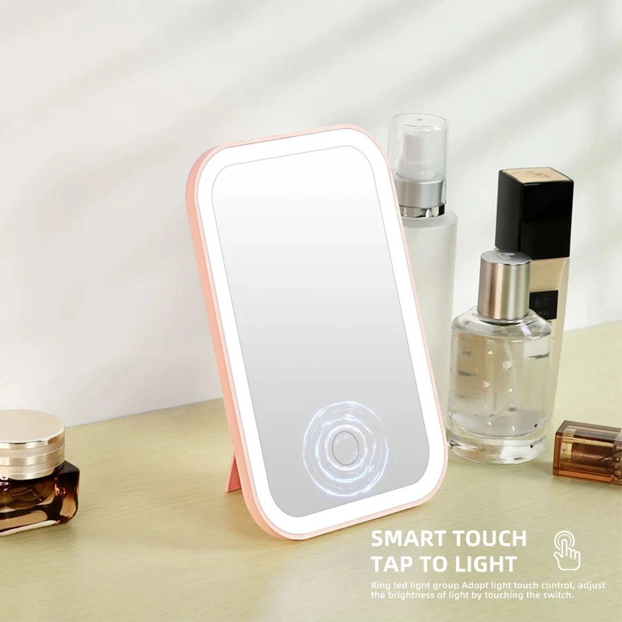 LED Touch Screen Makeup Mirror Folding Mirror Lighted Makeup 3 Colors Light Modes USB Rechargeable Cosmetic Tools makeup mirror