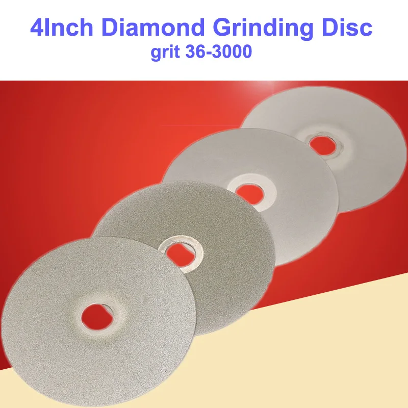 

URAN 100mm Diamond Coated Flat Lap Wheel Lapidary Grinding Disc Grit 80-3000 Polishing Plate for Jewelry Jade Crystal Agate