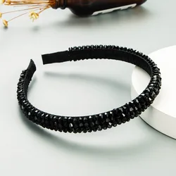 Crystal Beaded Braided Handmade Headband (Black)