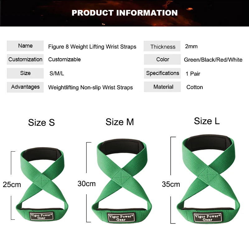 Padded Figure 8 Weight Lifting Wrist Straps Deadlift Powerlifting Belts Hand Support Strong Weightlifting Non-slip Wrist Wraps 4