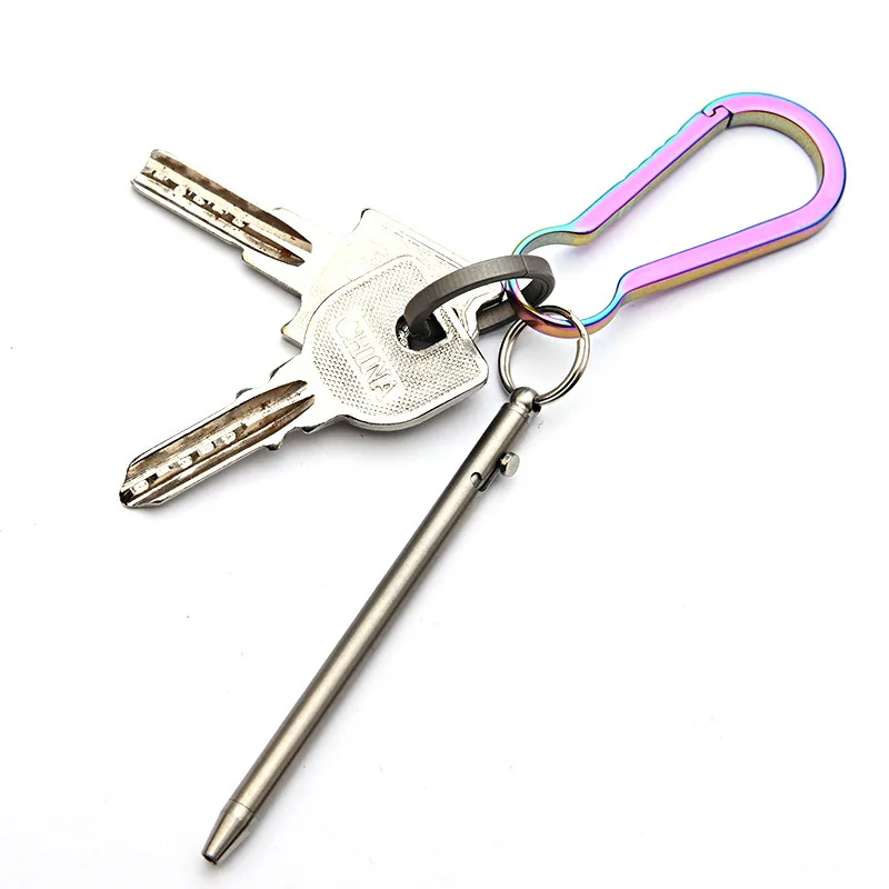 Pure Titanium Mini Compact Bolt Pen Portable Keychain Pen Portable Travel Metal Ballpoint Signing Party Gifts Guests ballpoint pen