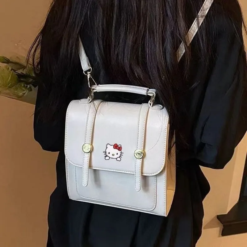 MINISO Sanrio Cartoon New Hello Kitty Printed Fashion Backpack for Women's Outgoing High Quality Casual Shoulder Storage Bag