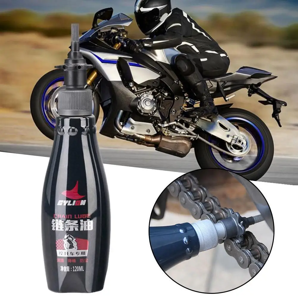 Engine Oil Motorcycle Chain Lubricant Agent 120ml Motorcycle chain lube Protection Lubrication Against Long-lasting Oil Kit machinery lubrication oil engine oil additive motorcycle lube applicator
