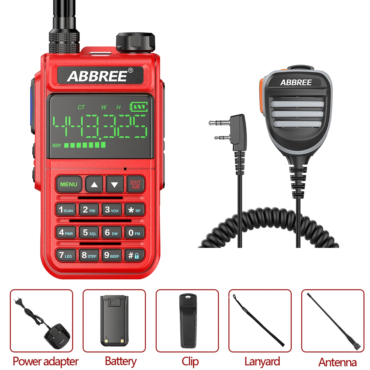 best buy walkie talkie ABBREE AR-518 6 Bands Amateur Ham Two Way Radio 256CH Air Band Walkie Talkie VOX DTMF SOS LCD Color Police Scanner Aviation 2 way radio Walkie Talkie