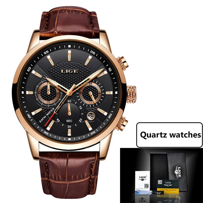 LIGE Men Watch Top Brand Mens Mechanical Watches Automatic Tourbillon Skeleton Watch Men Calendar Relogio Masculino dropship+Box 