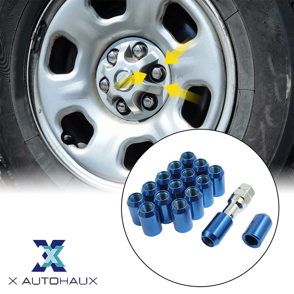 

X Autohaux Car Wheel Rims Lug Nut Caps Screw Locking Racing 16/20PCS M12x1.5mm Anti-Theft Nuts Bolts For Acura Tools Accessories