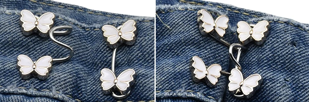 Verstellbarer Legierungs-Knopfclip zur Hosengrößenanpassung für Jeans Ohne Nähen Einfache Installation Zubehör für Schnelle Größenanpassung – Detail 2