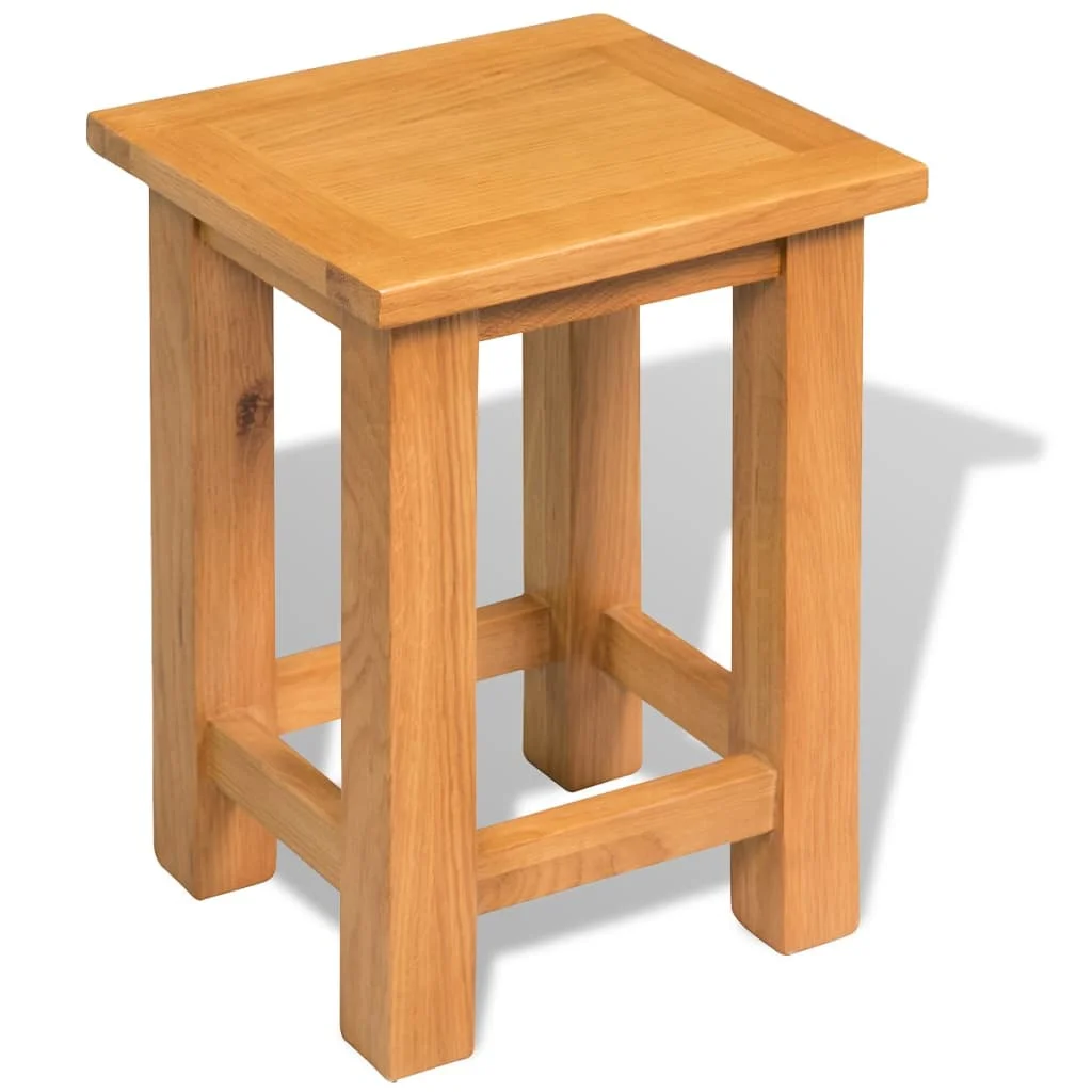 

Side Table, Solid Oak Wood End Table, Bedrooms Furniture 27x24x37 cm