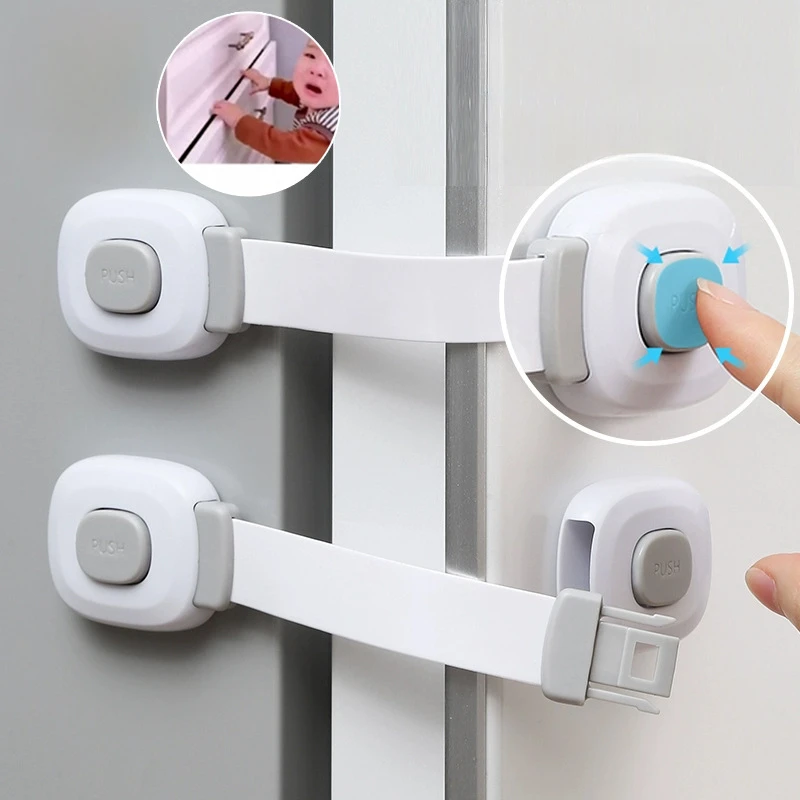 1/2/4PCS Baby Cabinet Locks Kids Safety Cabinet Proofing Child Safety Strap Lock Adhesive Drawer Fridge Oven Door Toilet Latches cabinet lock child lock safety lock refrigerator lock refrigerator door lock