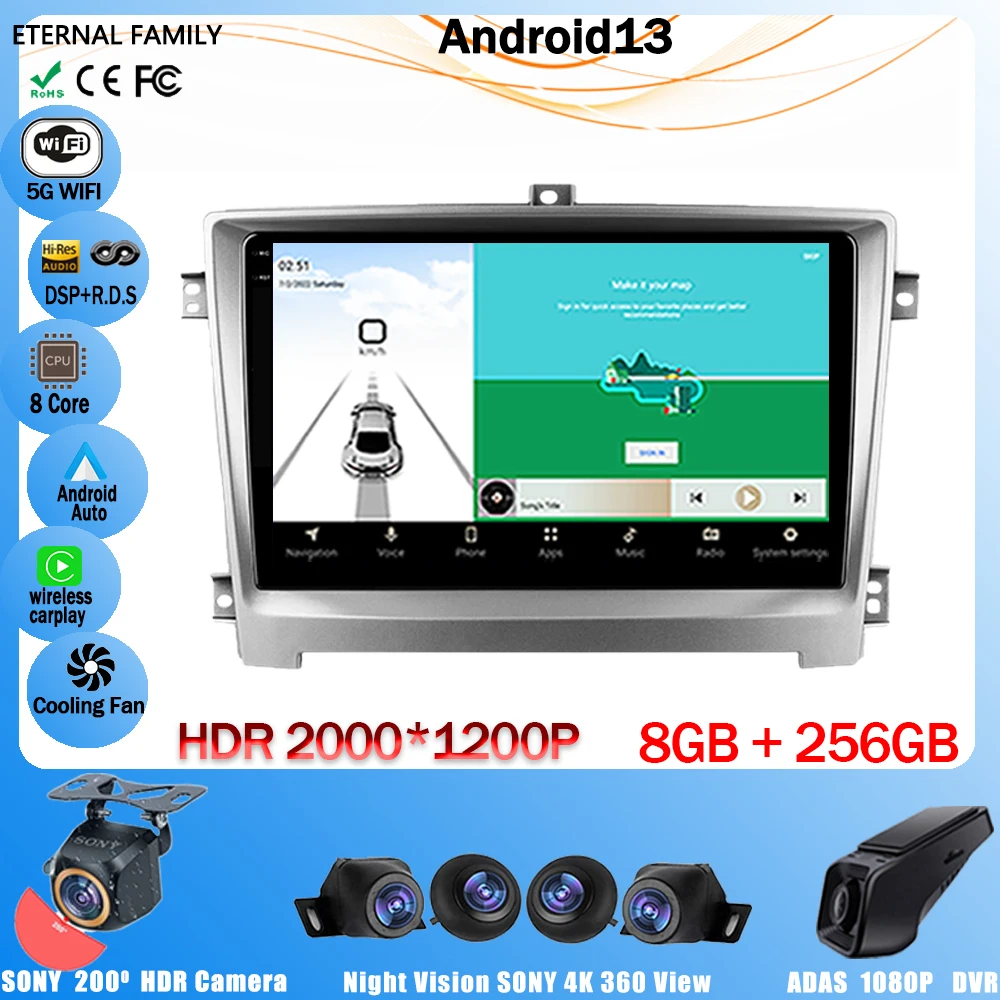 

Car Radio Android 13 For Hawtai Santa Fe 7 2017 Carplay QLED AutoRadio Multimedia Video Player Navigation Stereo GPS No 2Din DVD