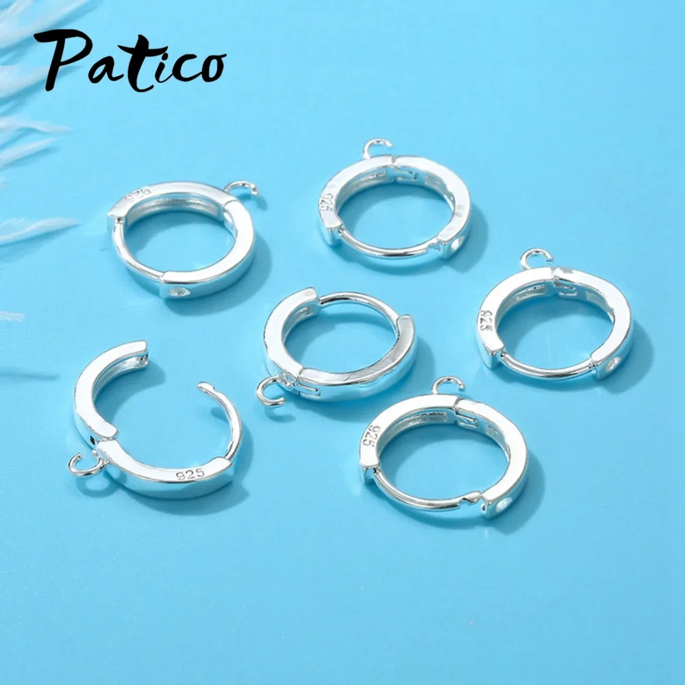 Handmade Women DIY Making Jewelry 1 Pair New Design 925 Sterling Silver Hoop Earrings Findings Accessory Mujer - 4