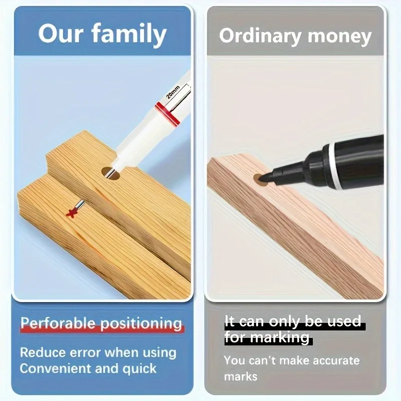 세트당 6 개 20mm 깊은 구멍 긴 닙 헤드 마커 금속용 천공 펜 방수 욕실 목공 장식 다용도