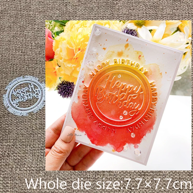 

Новый дизайн, металлический трафарет для рукоделия, пресс-формы, круглый день рождения, рамка, скрапбукинг, высечки, альбом, бумажная карта, ремесло, тиснение