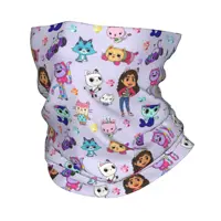 Custom Cute Gabbys Dollhouse Cartoon Bandana Winter Neck Warmer Women Windproof Wrap Face Scarf for Hiking  Gaiter Headband 1