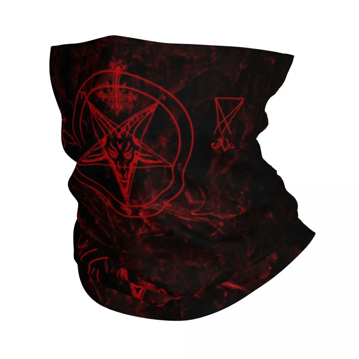 

Baphomet Leviathan Cross Winter Headband Neck Warmer Men Women Hiking Camping Tube Scarf Devil Satanic Face Bandana Gaiter