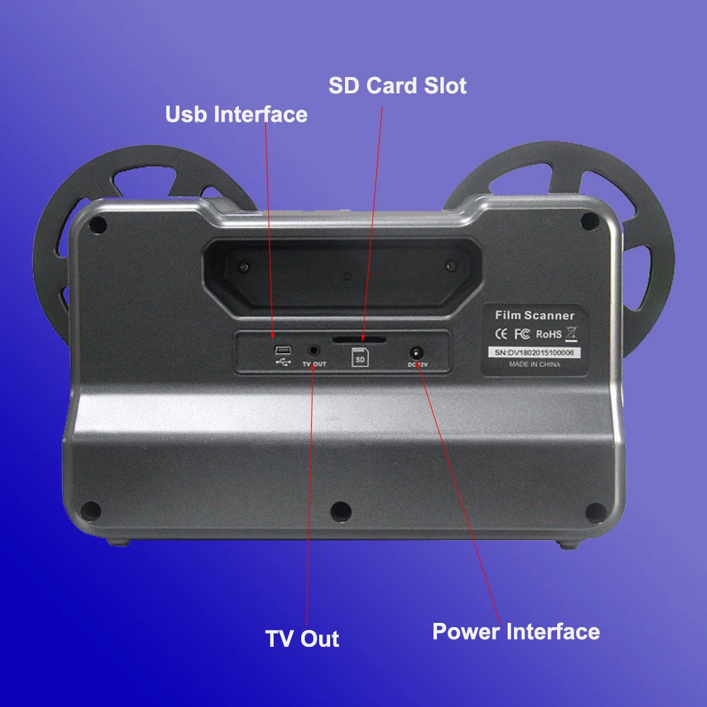 Winait HD 1080*1044 Home Use Super 8 and 8mm Film Scanner, Roll Fim Converter to Video (no Sound)