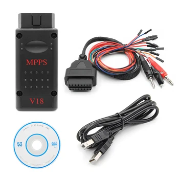 MPPS V18 Sblocca Versione ECU Chip Tuning OBD2 Strumento diagnostico automatico ECU Tunning Lampeggiatore con cavo Tricore breakout