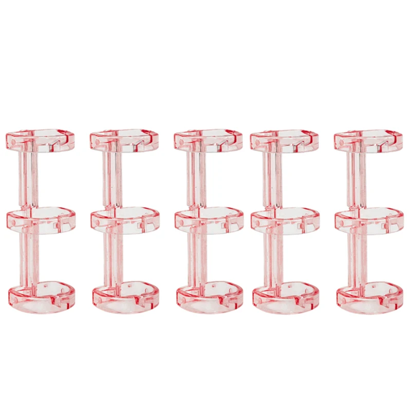 1 Box 32Pcs 8 Colors 5 Ring Plastic Loose Leaf Binder Rings Book