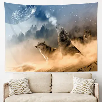 Wolf Winter Tapestry Wall Art 1