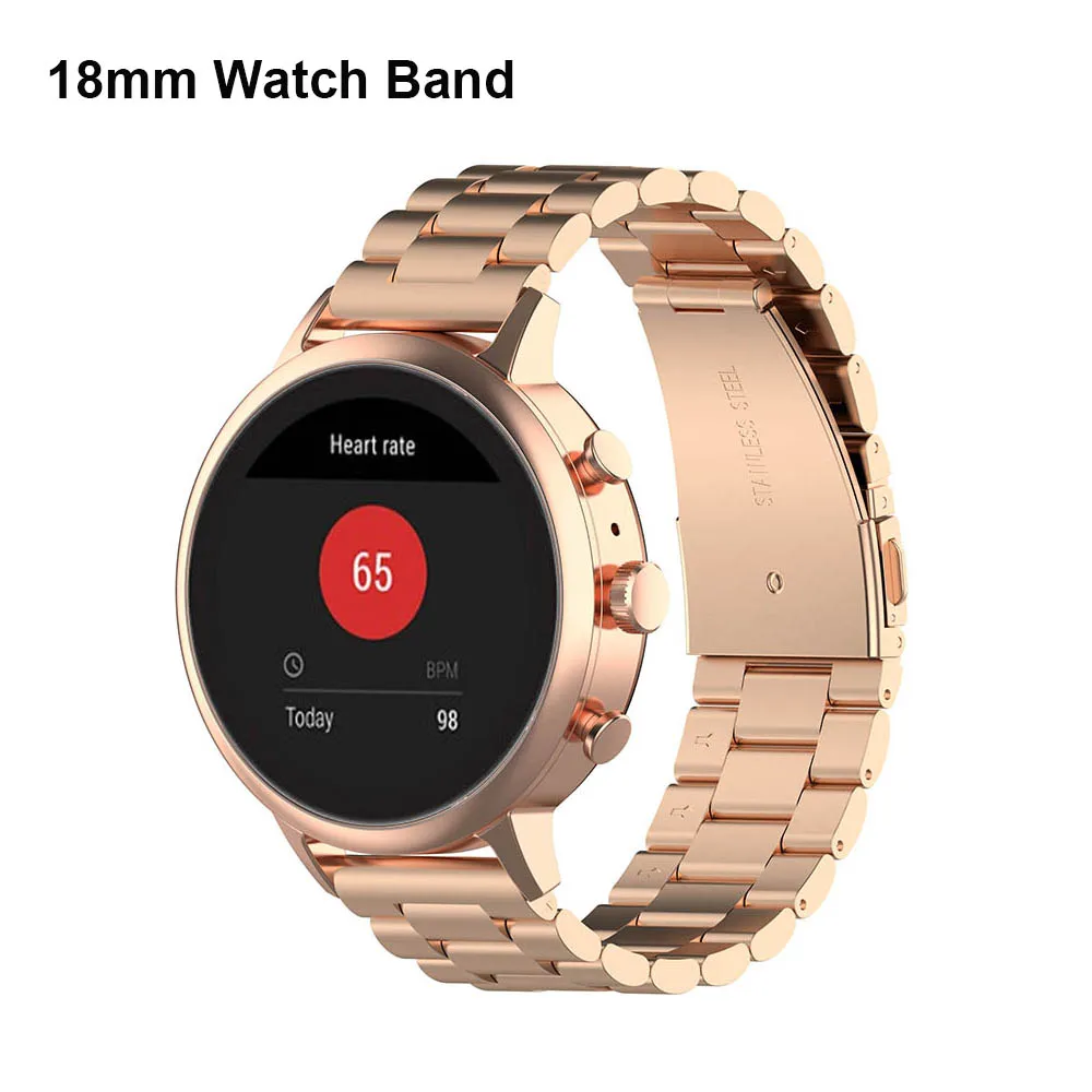 

Watch Strap for Fossil Gen 5E 42mm Watchband 18mm Stainlee Steel Bracelet for Fossil Women's Charter / Gen 3 4 Venture HR Band