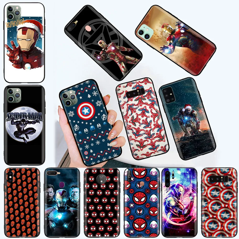 C-17 Spider Iron Man Captain Custodia Morbida Per Iphone 11 12 13 14 X Xs Pro Max Plus Mini