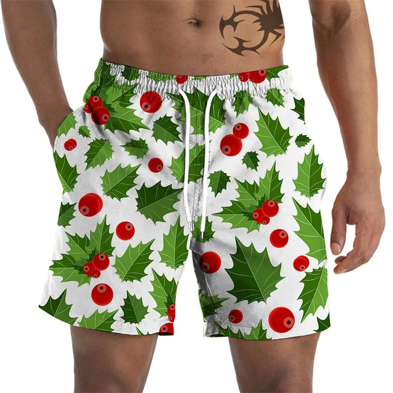 Hawaiian Vacation Beach Shorts For Men Casual Street Short Pants 3D Printed Fruits Pineapple Board Shorts Swimsuit Swim Trunks 4