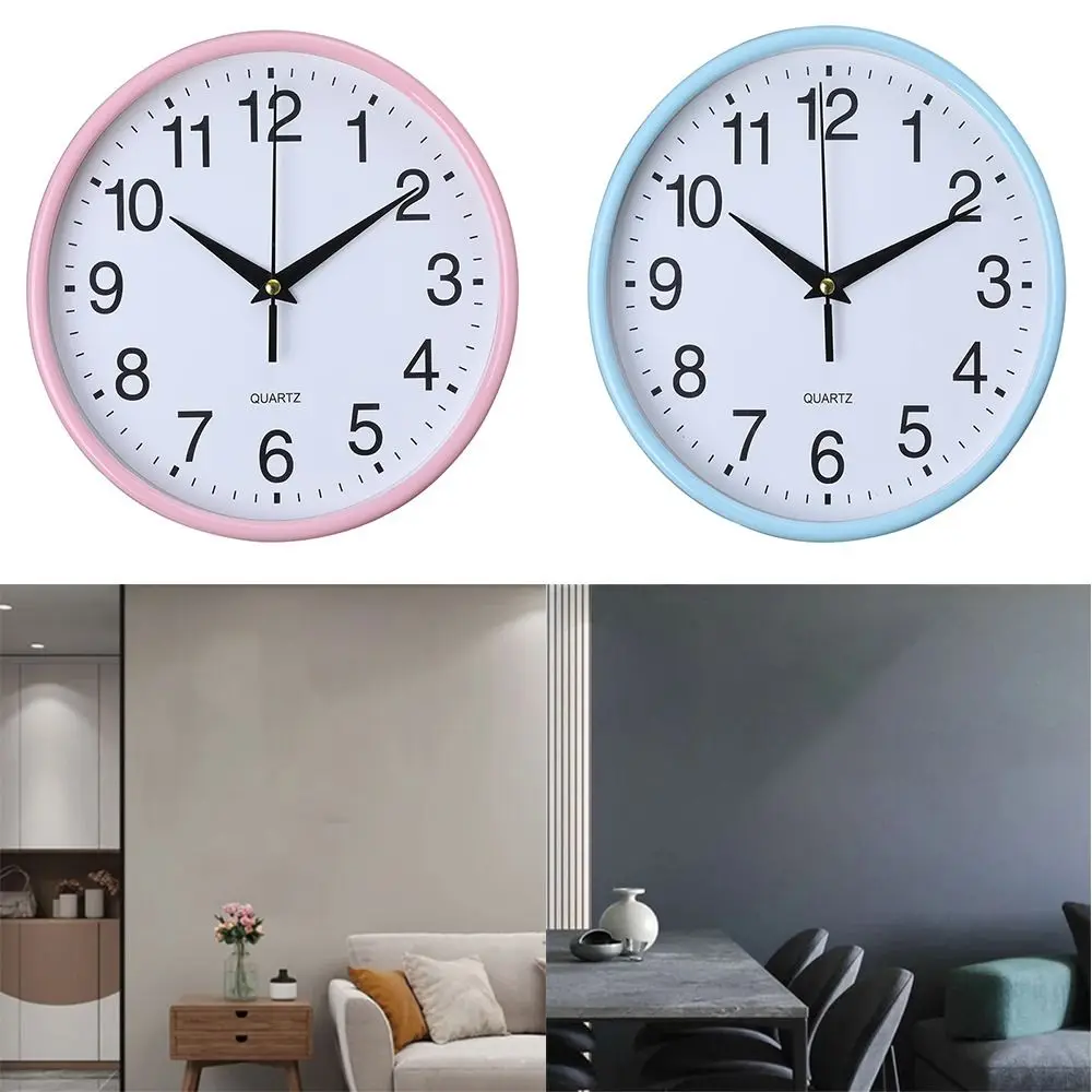 wall clock 8 Inch Large Non-Ticking Quartz Wall Clock Vintage Round Modern Decoration Home Bedroom Kitchen