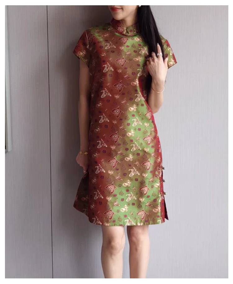 Sichuan-Brokat-Jacquard-Stickstoffe im Retro-Stil zur Herstellung von Oberteilen im nationalen Stil, Cheongsams, Westen, Taschen und Bekleidungsstoffen – Detail 5
