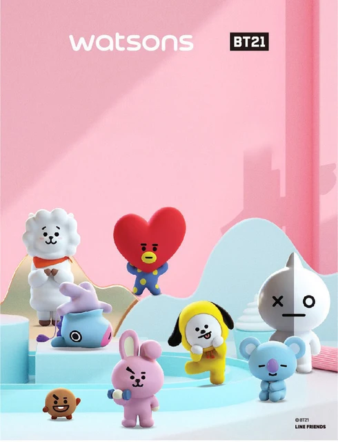 Cartoon Bt21 Cooky Shooky Chimmy Rj Beauty Egg Belt Sponge