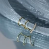 Aide 925 Sterling Silver Sparkling Zircons Long Chain Tassel Clip Earrings For Women Elegant Wedding Party Jewelry Ear Cuff 1PC 2