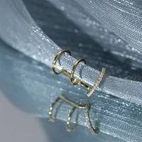 Aide 925 Sterling Silver Sparkling Zircons Long Chain Tassel Clip Earrings For Women Elegant Wedding Party Jewelry Ear Cuff 1PC 2