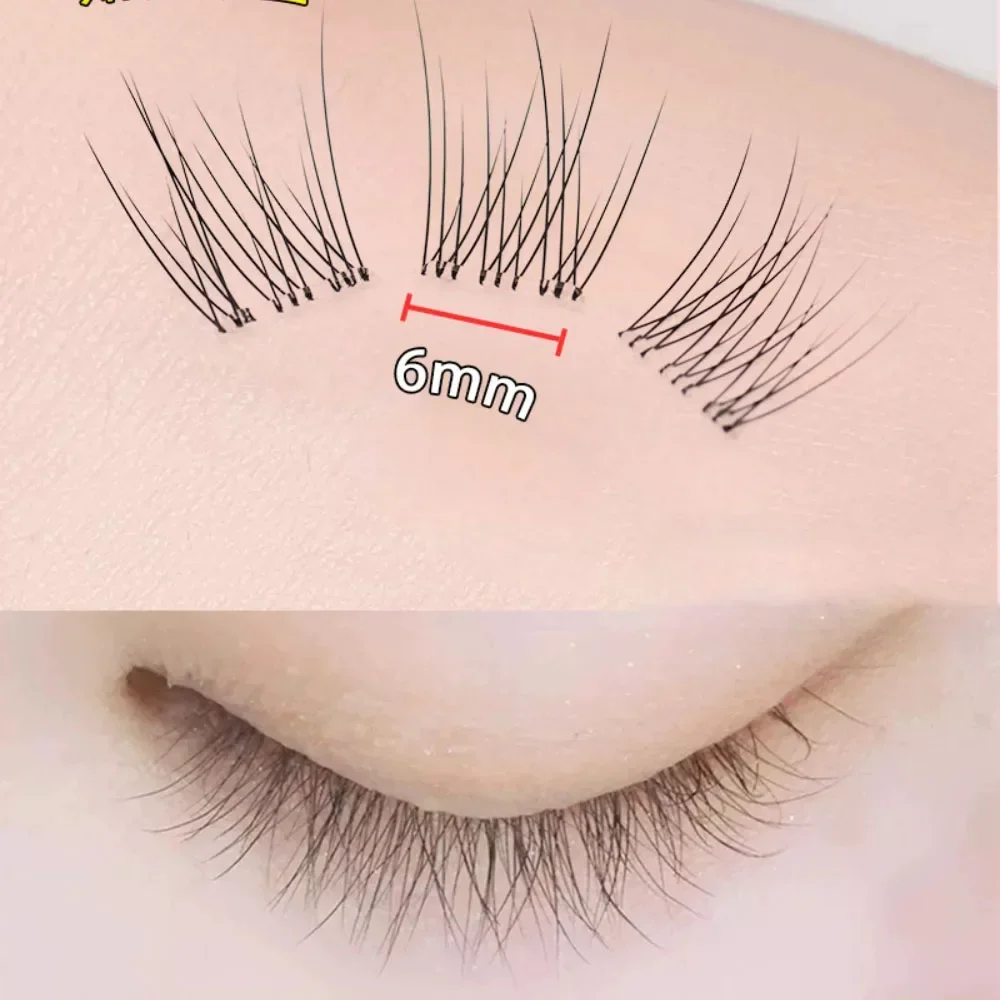 10 Rows Volume False Eyelash Natural Slender Fish Tail Fake Eyelash Glue-free Individual Lashes Segmented Lash Cute Eye Makeup